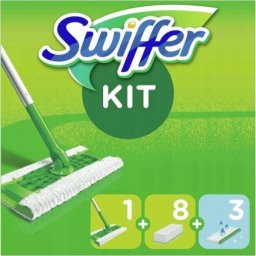 Mop Swiffer (DE) Swiffer, Kit, Zestaw nakładek na mopa + mop, 11 sztuk(PRODUKT Z NIEMIEC)