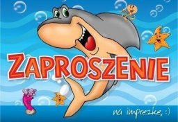  KUKARTKA Zaproszenie ZZ-035 Imprezka rekin (5 szt.)