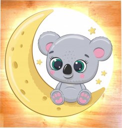 naSciane Lampka nocna księżyc miś koala gwiazdki okrągła