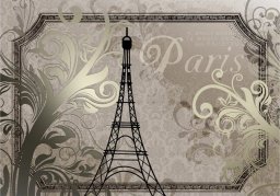  DecoNest Fototapeta - Vintage Paris - złoty - 300X210