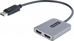 Adapter USB StarTech StarTech.com MST14DP122HD adapter kablowy 0,3 m DisplayPort 2 x HDMI Czarny, Szary