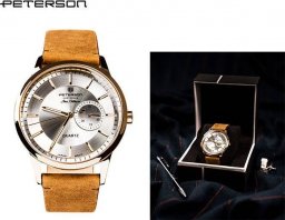 Zegarek Peterson Analogowy zegarek męski na skórzanym pasku  Peterson NoSize