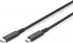 Kabel USB Digitus USB-C - USB-C 0.8 m Czarny (AK-300343-008-S)