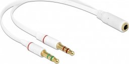 Kabel Delock Jack 3.5mm - Jack 3.5mm x2 0.2m biały (65585)