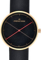 Zegarek Jordan Kerr ELEGANCKI zegarek MĘSKI SKÓRZANY CZARNY pasek