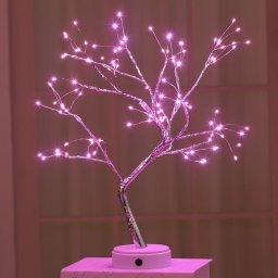 Lampa stołowa Gold Start Lampka w kształcie drzewa 108 lampek kolor: różowa