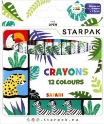  Starpak Kredki woskowe świecowe 12 kolorów Safari