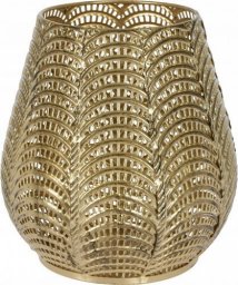  Koopman Świecznik metalowy złoty ażurowy ozdobny 17 cm
