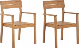  Beliani Lumarko Zestaw 2 krzeseł ogrodowych drewno akacjowe FORNELLI!