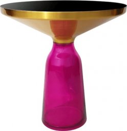  Artehome Bottle table stolik kawowy  różowo-złoty na szklanej nodze 50/53 cm