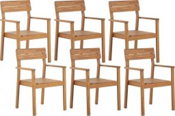  Beliani Lumarko Zestaw 6 krzeseł ogrodowych drewno akacjowe FORNELLI!