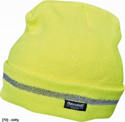  CERVA Turia - odblaskowa czapka zimowa 100% akryl - żółty