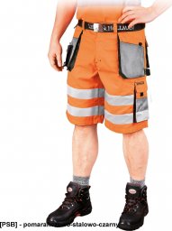  R.E.I.S. LHFMNXTS - spodnie ochronne do pasa - krótkie - pomarańczowo-stalowo-czarny 2XL