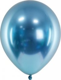 PartyDeco Balony lateksowe metaliczne niebieskie 30cm 50szt
