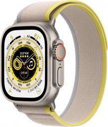 Smartwatch Apple Watch Ultra GPS + Cellular 49mm Titanium Case Trail Loop Small/Medium Szaro-żółty  (MNHK3WB/A)