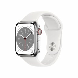 Smartwatch Apple Watch 8 GPS + Cellular 41mm Silver Stainless Steel Sport Biały  (MNJ53WB/A)