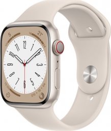 Smartwatch Apple Watch 8 GPS + Cellular 45mm Starlight Alu Sport Beżowy  (MNK73WB/A)