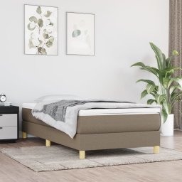 vidaXL vidaXL Łóżko kontynentalne, kolor taupe, obite tkaniną, 90x200 cm