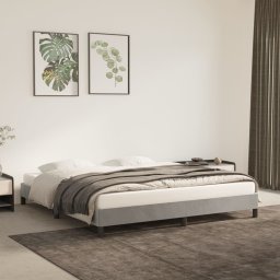  vidaXL vidaXL Rama łóżka, jasnoszara, 160 x 200 cm, tapicerowana aksamitem