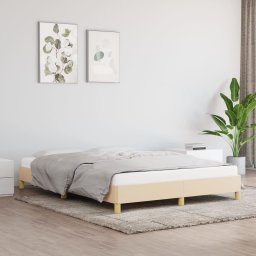  vidaXL vidaXL Rama łóżka, kremowa, 140x200 cm, obita tkaniną