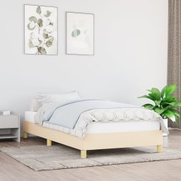  vidaXL vidaXL Rama łóżka, kremowa, 90 x 200 cm, tapicerowana tkaniną
