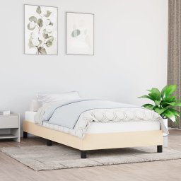  vidaXL vidaXL Rama łóżka, kremowa, 90x200 cm, tapicerowana tkaniną