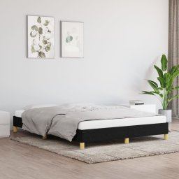  vidaXL vidaXL Rama łóżka, czarna, 140 x 200 cm, obita tkaniną
