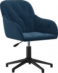 Krzesło biurowe vidaXL Obrotowe krzesło biurowe, niebieskie, tapicerowane aksamitem