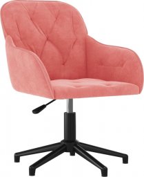 Krzesło biurowe vidaXL Obrotowe krzesło biurowe, różowe, tapicerowane aksamitem