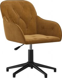 Krzesło biurowe vidaXL Obrotowe krzesło biurowe, brązowe, tapicerowane aksamitem