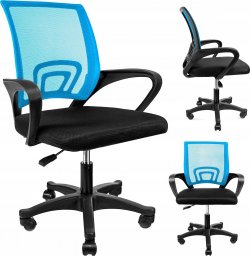 Krzesło biurowe Jumi KRZESŁO biurowe na kółkach obrotowe do biurka SMART jasnoniebieskie