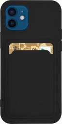  Hurtel Card Case silikonowe etui portfel z kieszonką na kartę dokumenty do Samsung Galaxy S22+ (S22 Plus) czarny