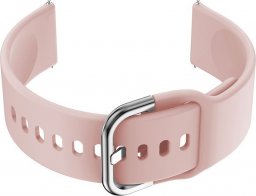  Pasek gumowy do smartwatch 20mm - różowy/srebrny