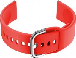  Pasek gumowy do smartwatch 18mm - czerwony/srebrny
