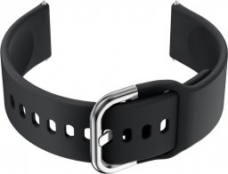  Pasek gumowy do smartwatch 18mm - czarny/srebrny