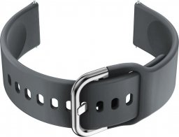  Pasek gumowy do smartwatch 18mm - ciemny szary/srebrny