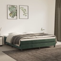  vidaXL Rama łóżka, ciemnozielona, 180x200 cm, tapicerowana aksamitem