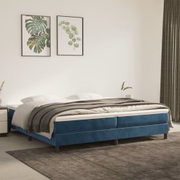 vidaXL Rama łóżka, ciemnoniebieska, 200x200 cm, tapicerowana aksamitem