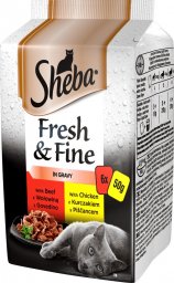 Sheba SHEBA saszetka 36x50g Fresh & Fine - mokra karma dla kotów w sosie (z wołowiną, z kurczakiem)