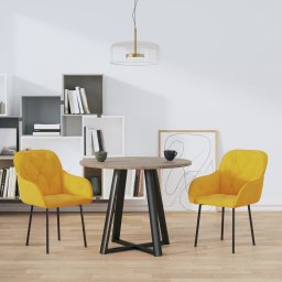  vidaXL vidaXL Krzesła stołowe, 2 szt., żółte, obite aksamitem