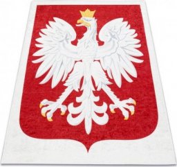  Dywany Łuszczów Dywan do prania ANDRE 2309 Godło polskie, Polska antypoślizgowy - biały / czerwony, 80x90 cm