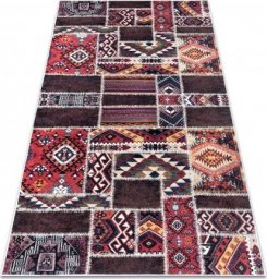  Dywany Łuszczów Dywan do prania ANDRE 2305 Orientalny patchwork, antypoślizgowy - bordo / brązowy, 160x220 cm