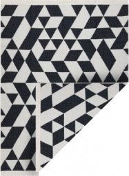  Dywany Łuszczów Dywan TWIN 22992 Geometryczny, bawełna, dwustronny Ekologiczny frędzle - czarny / krem, 60x90 cm