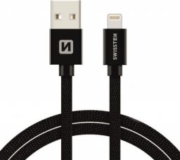 Kabel USB Swissten USB-A - Lightning 3 m Czarny (71527600)