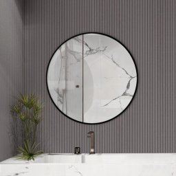 Lustro ETAP Lustro Okrągłe Fi 60 Loft, rama czarna