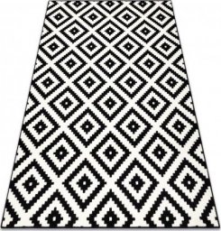  Dywany Łuszczów Dywan BCF Morad RUTA Romby, geometryczny - czarny / krem, 60x110 cm