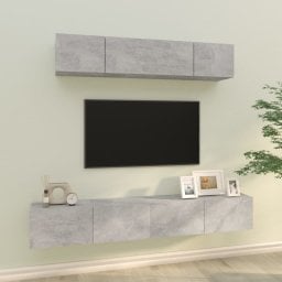  vidaXL vidaXL Zestaw 4 szafek TV, szarość betonu, materiał drewnopochodny