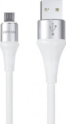 Kabel USB Vipfan USB-A - microUSB 1.2 m Biały (6971952432468)