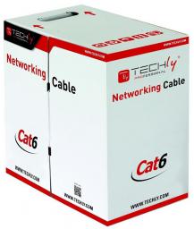  Techly Kabel instalacyjny skrętka, UTP, Cat6, drut, CCA, 305m, niebieski (025619)