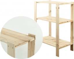 Wamar-Sosenka MAXI Regał Drewniany 115x80x50 cm 3 Półki pełne Surowy Drewno sosnowe MAXI-3MP